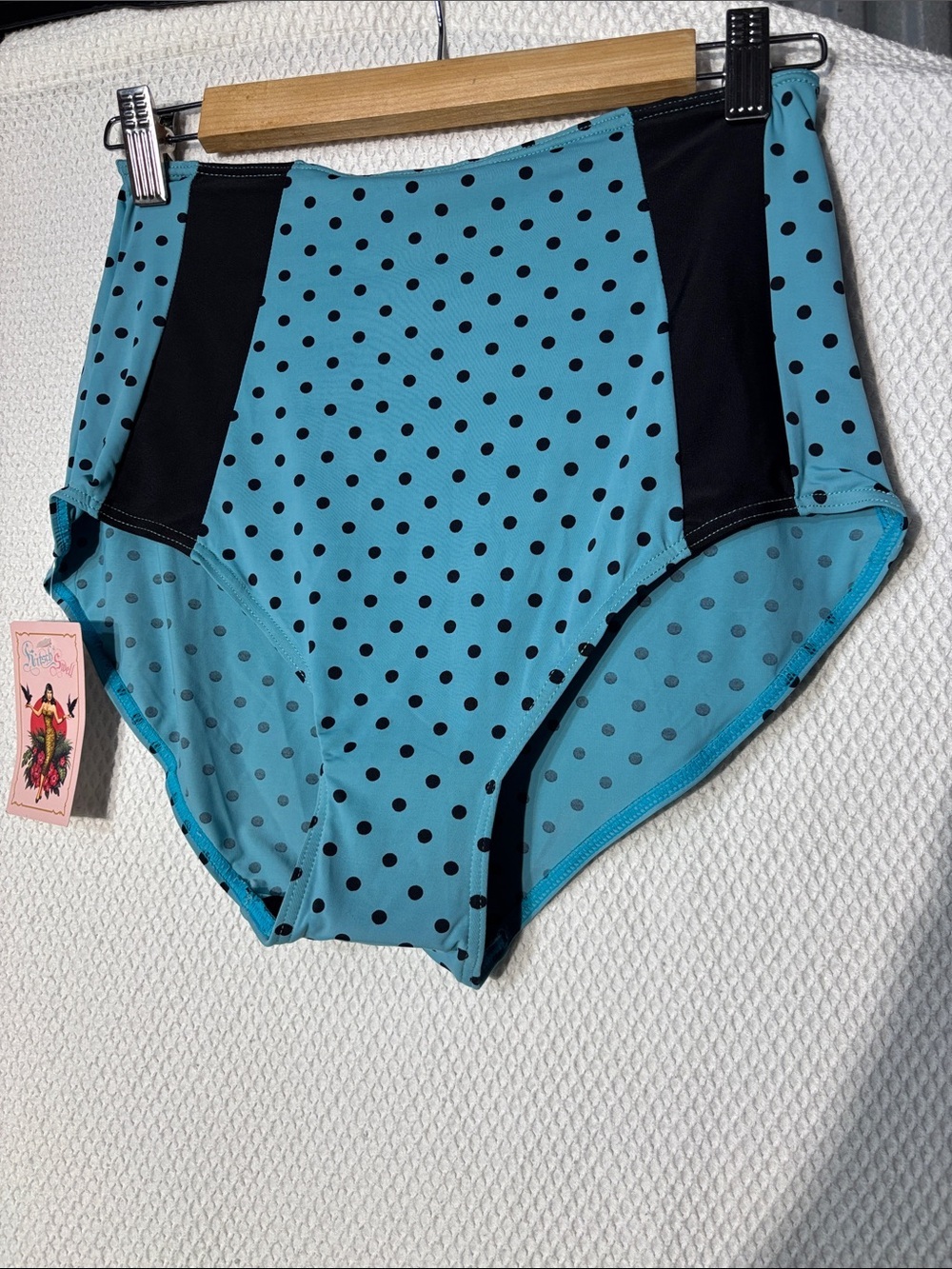 BANNED by KitschSwelLSz M Underwear - Blue with Black Polka Dots NEW WITH TAG